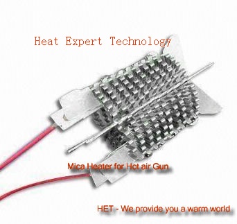 Mica heating element for fan heaters