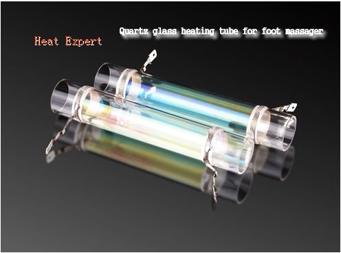 Quartz glass heating tube for foot massager