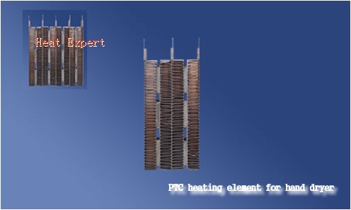 PTC heating element for hand dryer