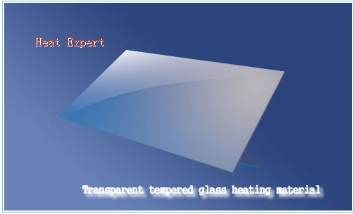 Transparent tempered glass heating material