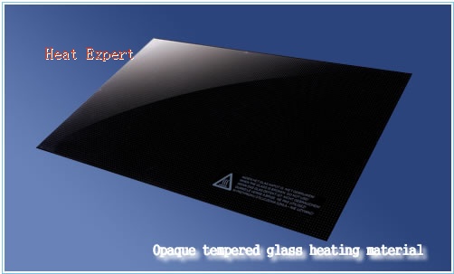 Opaque tempered glass heating material